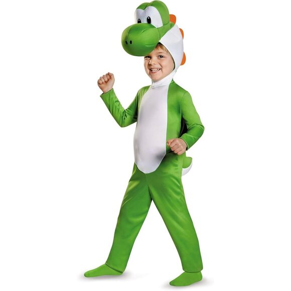 Yoshi Toddler Costume 2T Shell Headpiece Tail Super Mario Nintendo Halloween - Picture 2 of 7